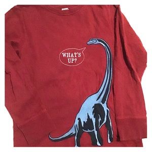 Kid boys Gymboree red dinosaur long sleeve shirt 7